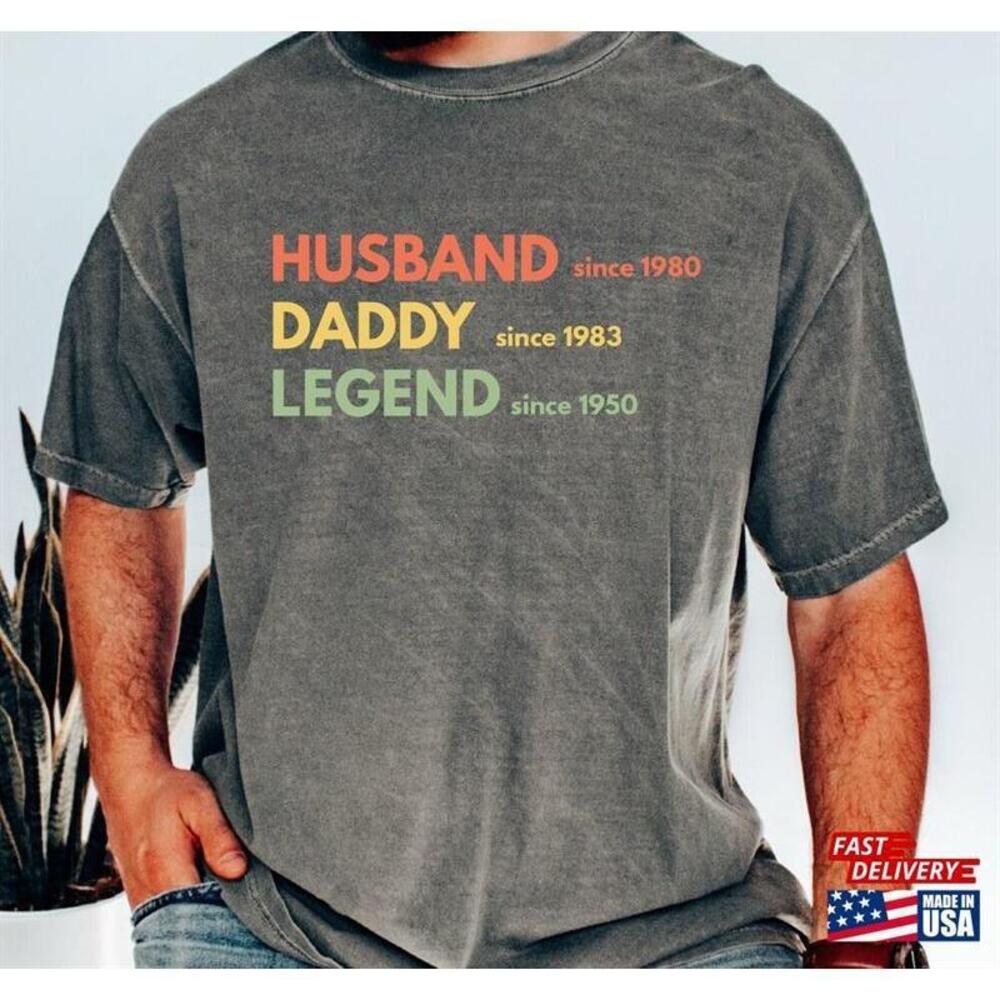 Husband Daddy Legend Shirt Fathers Day Dad Tshirt Classic
